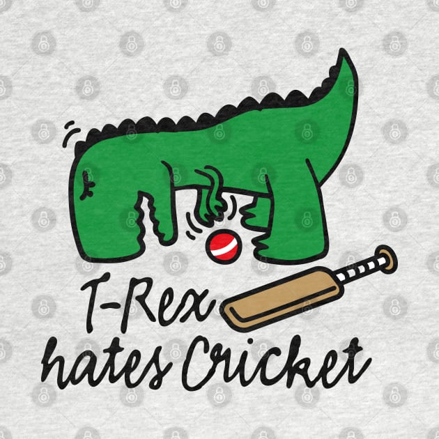 T-Rex hates cricket dinosaur cricket player by LaundryFactory